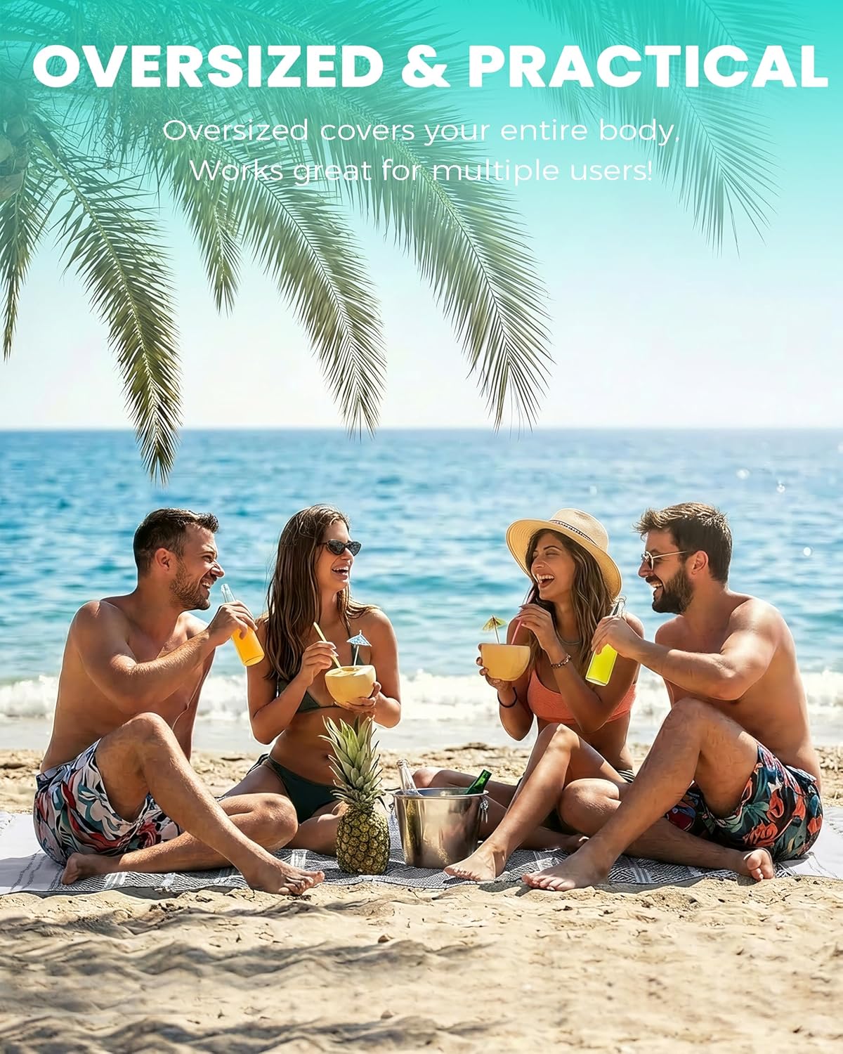 Skiennix Turkish Beach Towel - Quick Dry & Sand Free | Perfect Gift for Men, Dads, & Grandpas