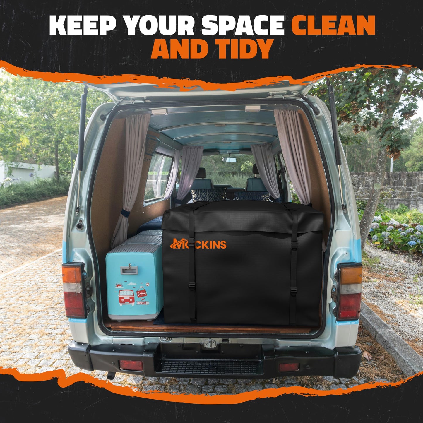 Mockins 30 CuFt Square Trailer Hitch Cargo Carrier Bag | 40"x40"x32" 500D PVC Weatherproof Cargo Bag for Hitch Carrier | Versatile Waterproof Truck Bed Storage Set w/Buckle Straps, Lock & Carry Bag