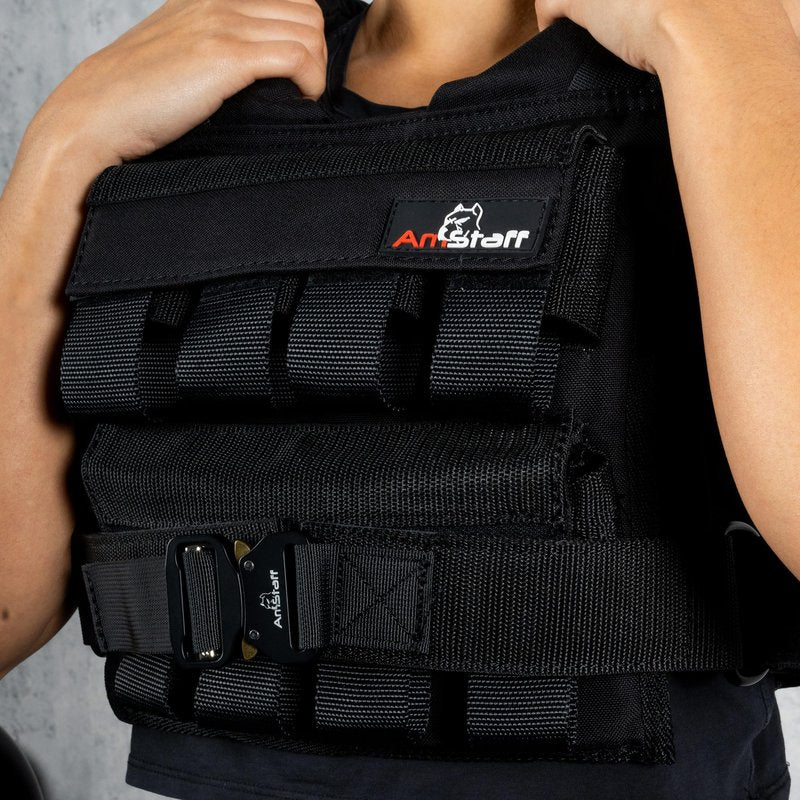 Amstaff Adjustable Weighted Vest with Iron Blocks - Weight Vests for Men & Women - Versatile Wearable Weighted Vest for Fitness Workouts, Strength and Endurance Training, Running, Crossfit (36 lbs)