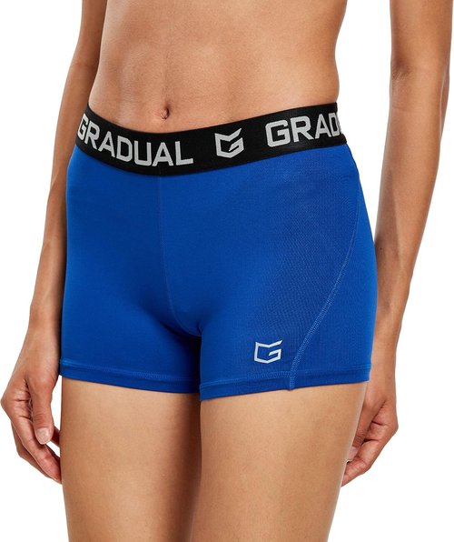 G Gradual Women's Spandex Compression Volleyball Shorts - 3"/7" Workout Pro Shorts for Enhanced Performance