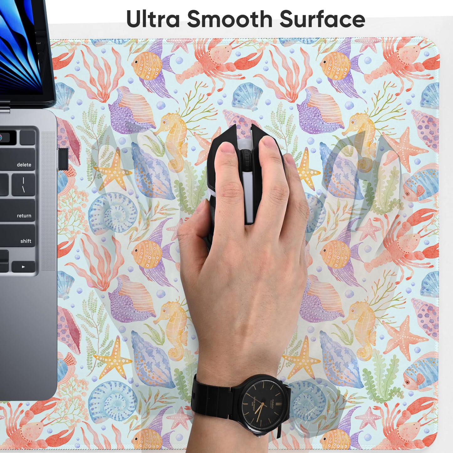 icolor Extended Gaming Mouse Pad,Stitched Edges XXL Large Desk Mat,Non-Slip Base Keyboard Desk Pads for Home Office & Gamers,35.4 x 15.7 in Desk Blotter Pad Protector