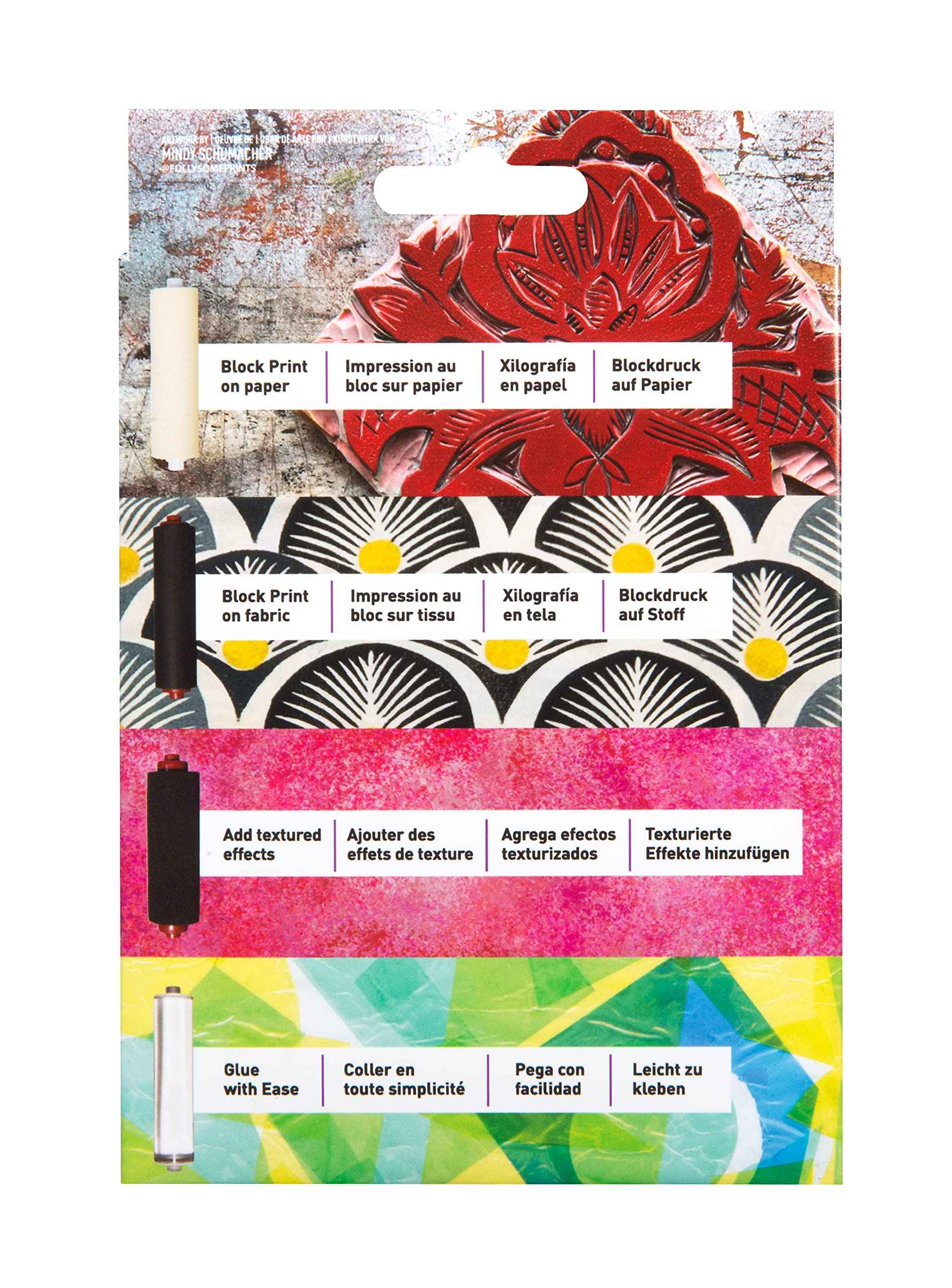 Speedball Pop-in 4" Roller Brayer Kit, Foam, Rubber, Hard Rubber & Acrylic