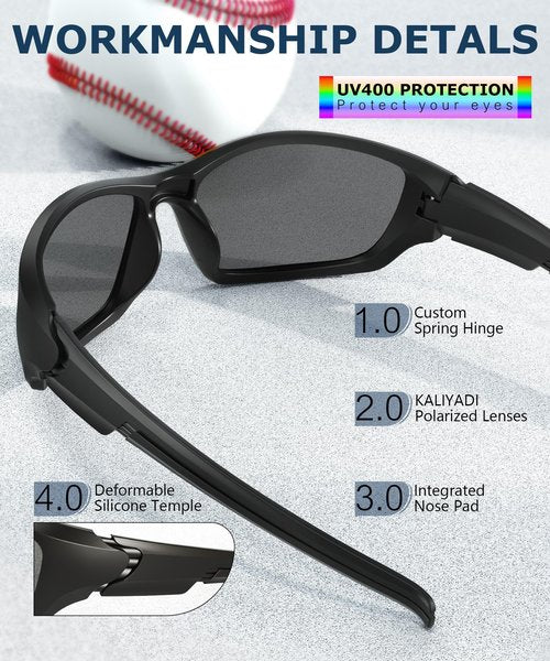 KALIYADI Polarized-Sunglasses-Men Sports Mens-Sunglasses Women: Sun Glasses with UV400 Protection for Cycling Fishing Running