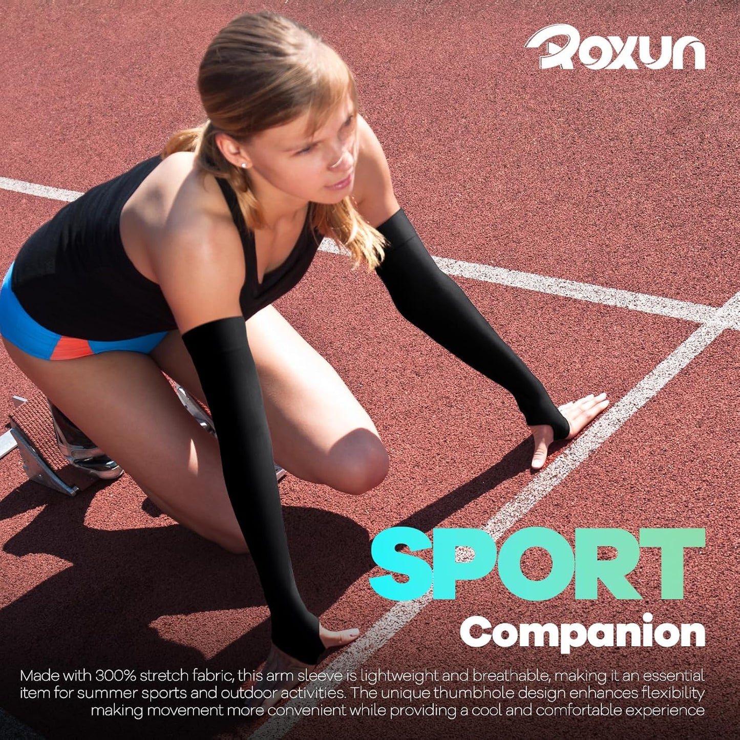 ROXUN Arm Sleeves - Cooling UV Sun Protection Compression Tattoo Cover Up | Unisex with Thumb Hole