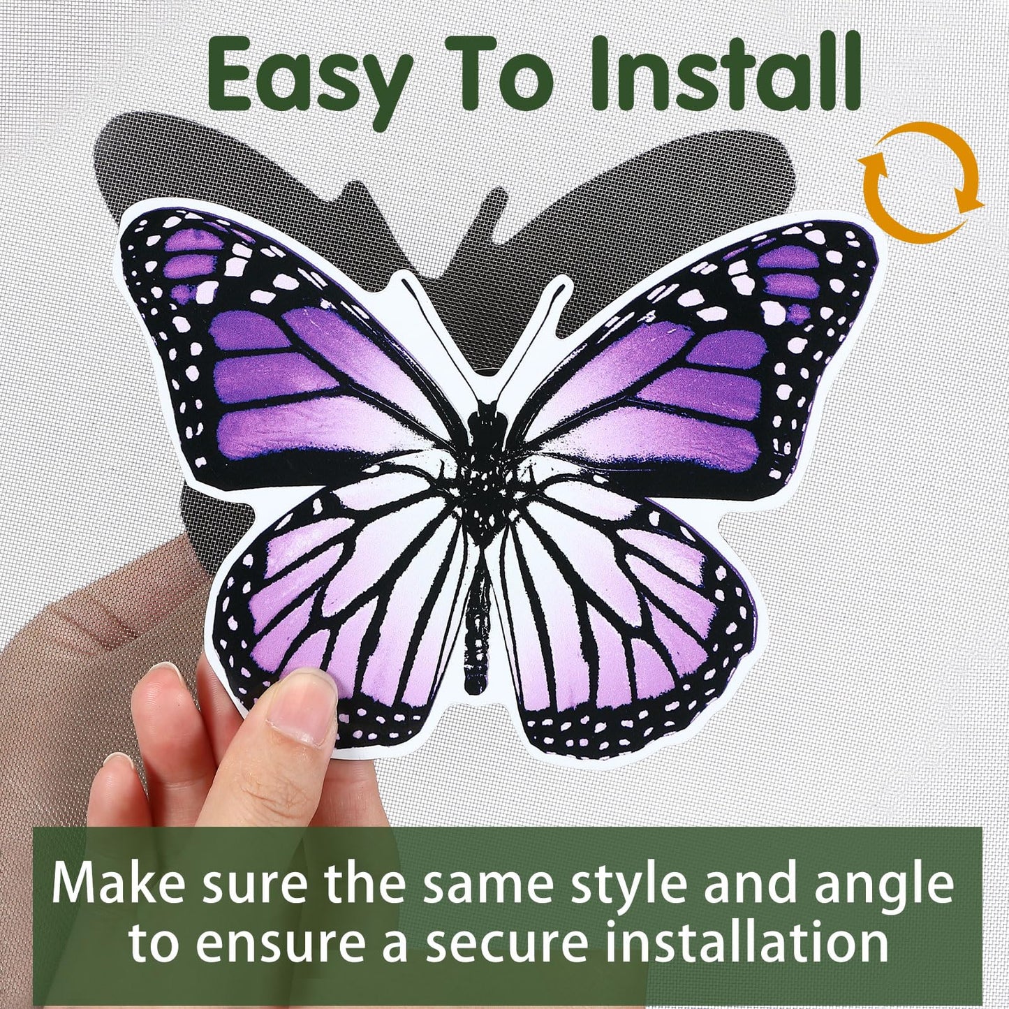 Fiada 6 Pcs Butterfly Screen Door Magnets Flexible Double Sided Door Magnets Decorative Protectors for Sliding Screen Doors Prevent People & Pets from Running into Windows(Purple,Cute Style)