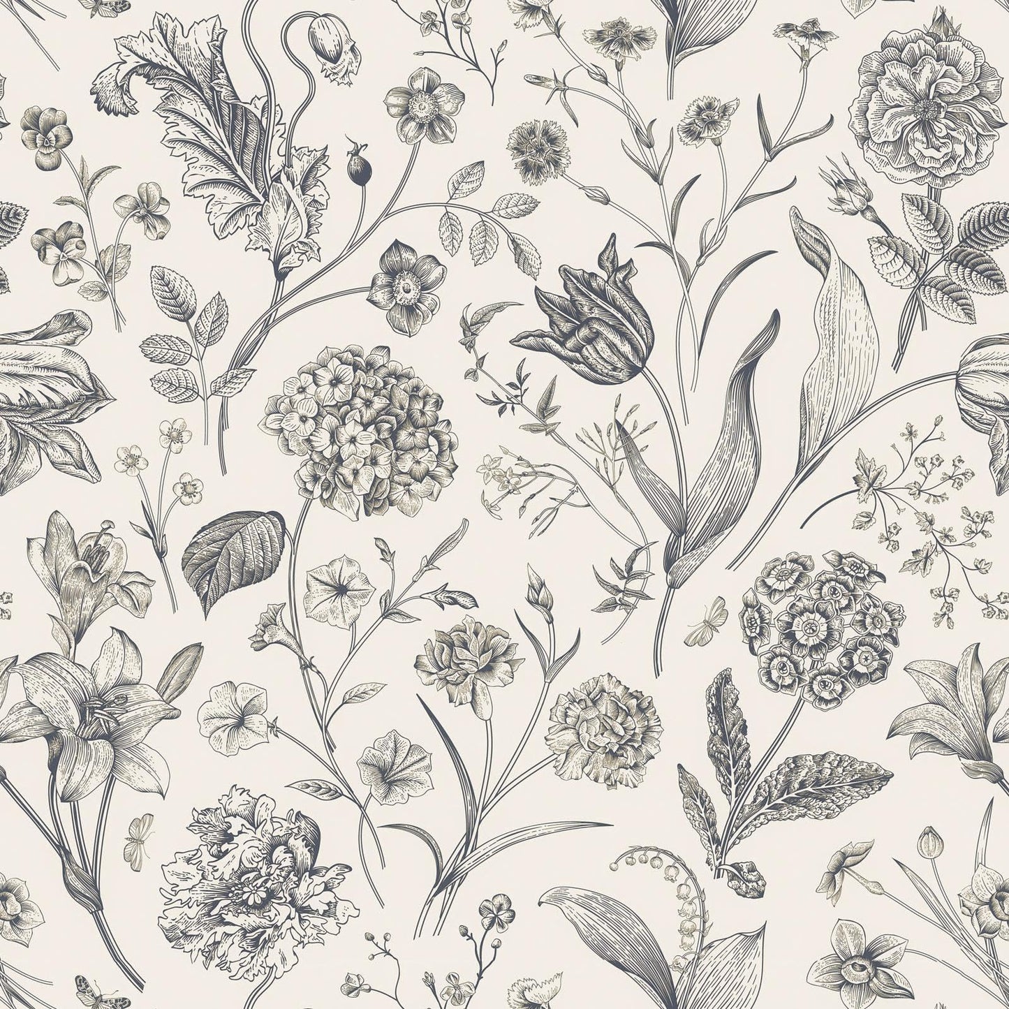 lenify Black and Beige Peel and Stick Wallpaper Botanical Contact Paper 16.9inch x 118.1inch Floral Wall Paper Peel and Stick for Bathroom Bedroom Removable Self Adhesive Wallpaper Decor Vinyl