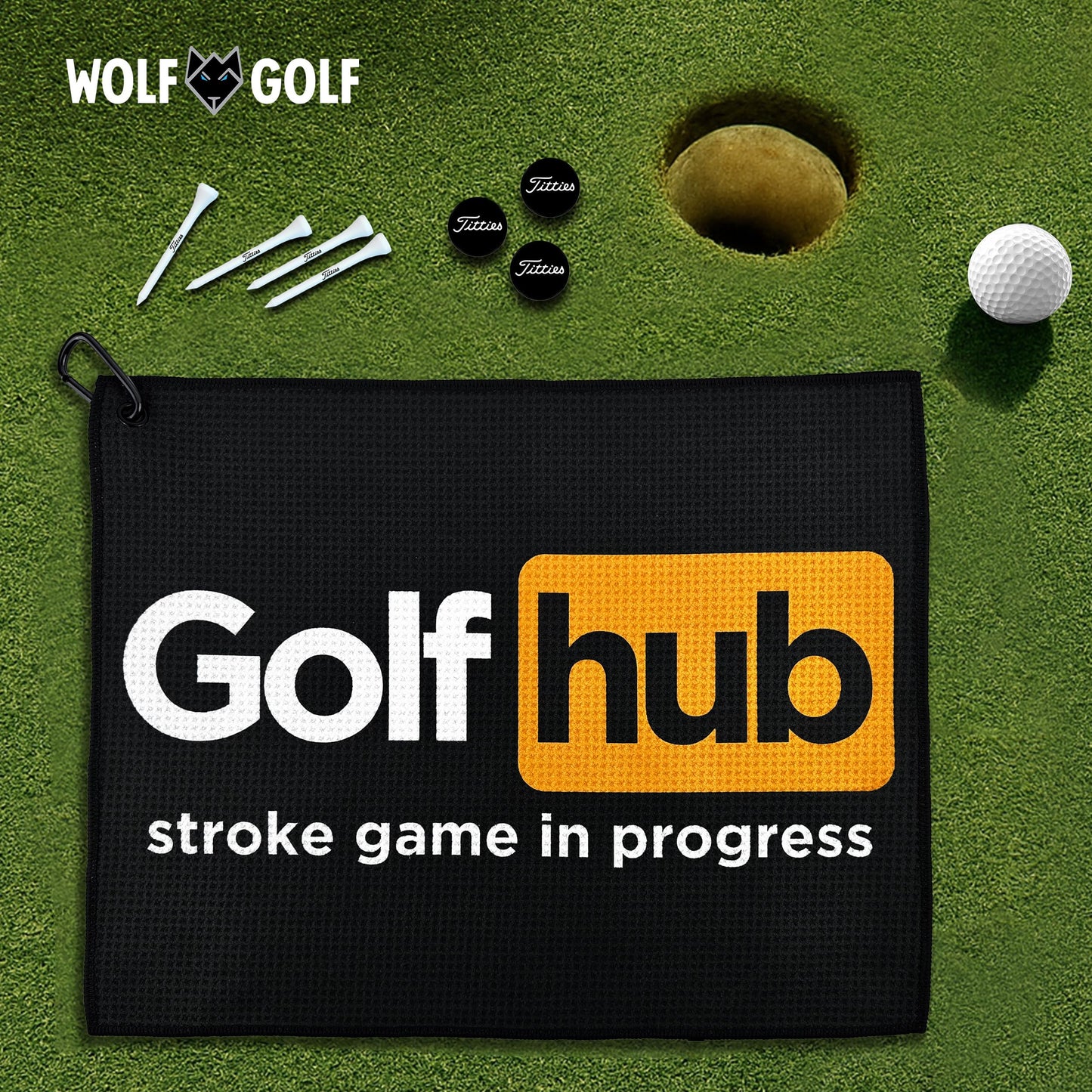 Golfhub Golf Towel - Golf Accessories for Men - Golf Gifts for Men - Printed Funny Golf Towel
