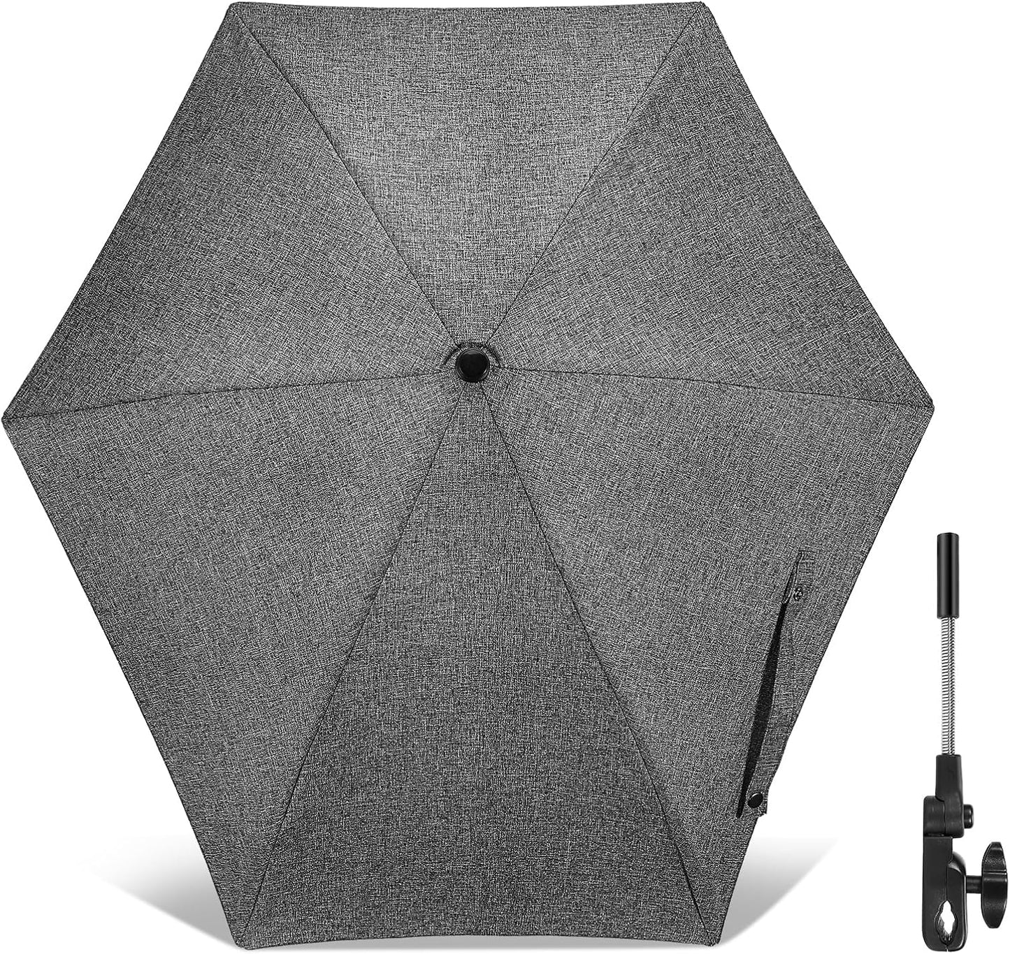 Skiennix Chair Umbrella - 78cm UV Protection Sun Shade with 360° Adjustable Clamp for Strollers & Beach Chairs