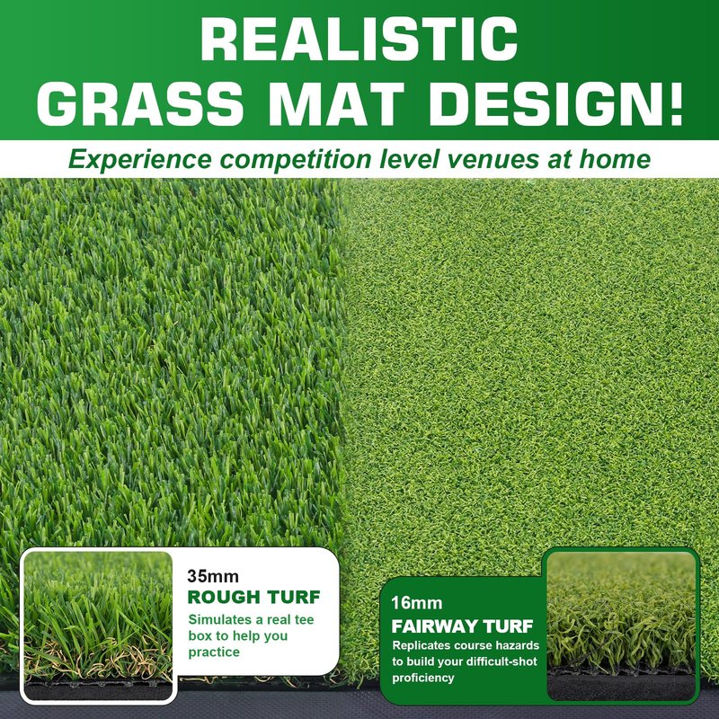 Treeroot 3 Pack Premium Golf Hitting Mat, Replaceable Golf Practice Mats, Golf Swing Mat for Swing Path Feedback Detection, Non-Slip Heavy-Duty Rubber Base, for Indoor/Outdoor Batting Training