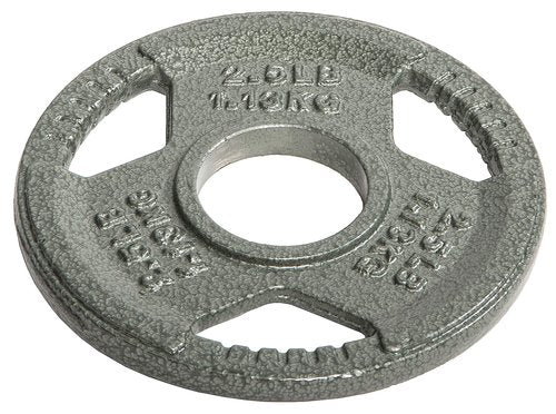 Fitvids Cast Iron Plate Weight Plate for Strength Training and Weightlifting, 2-Inch Center, 2.5LB (Set of 4)