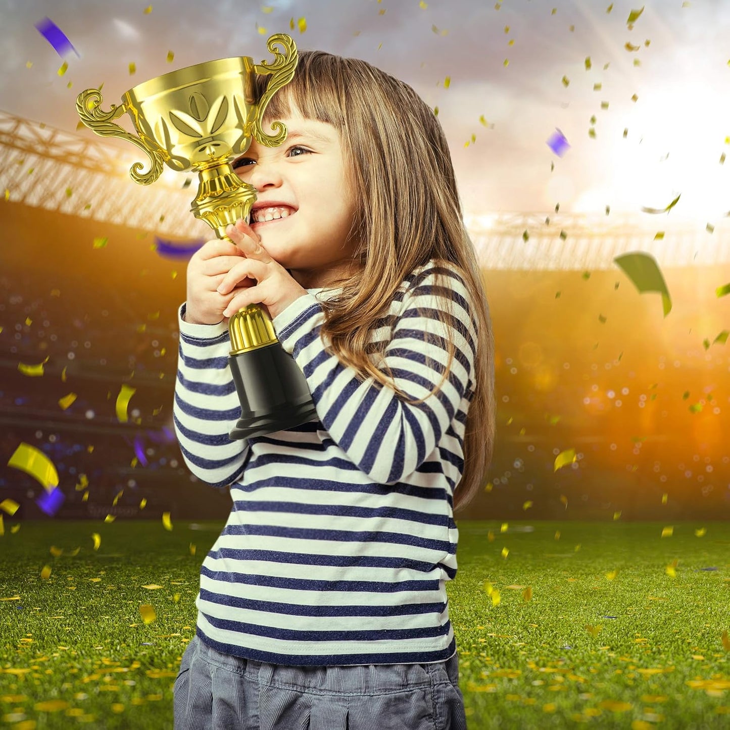PREXTEX Golden Trophy Award - Perfect for Celebrations, Ceremonies & Appreciation Gifts | Ideal for Kids & Adults