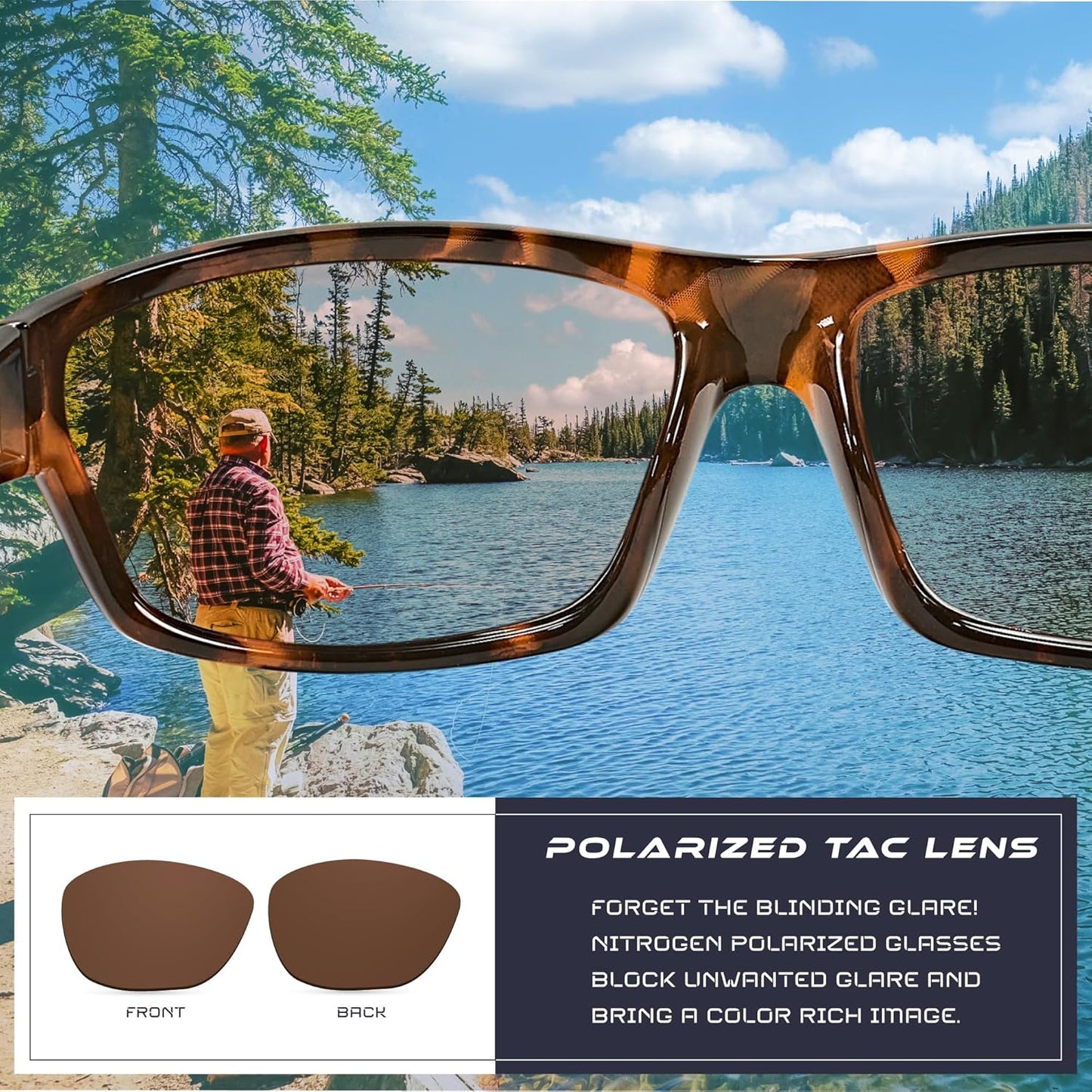 Nitrogen Polarized Sport Sunglasses - UV400 Protection for Men & Women | Ideal for Driving & Fishing