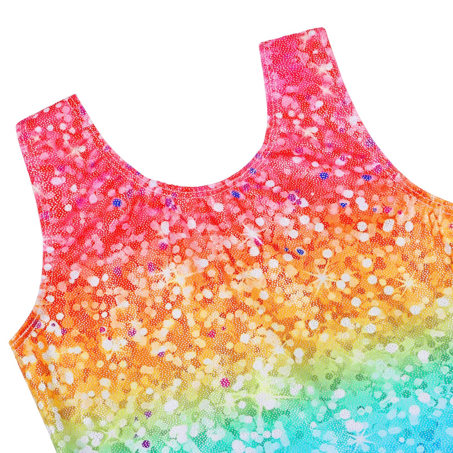 BAOHULU Gymnastics Leotards for Girls Kids Sparkle Tank Biketards with Shorts Dance Outfit B403_RainbowDots_130