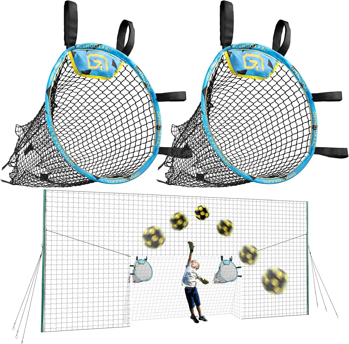 Open Goaaal 3-in-1 Soccer Training Rebounder - Versatile Soccer Goal for Volley & Passing - Outdoor Backyard Sports