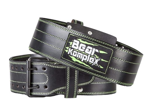Bear KompleX Genuine Leather Adjustable Weightlifting Belt, Protection and Support for Back and Core During At-Home Workouts CrossTraining, Olympic Athletes, and Powerlifting, 5 Millimeters Thick