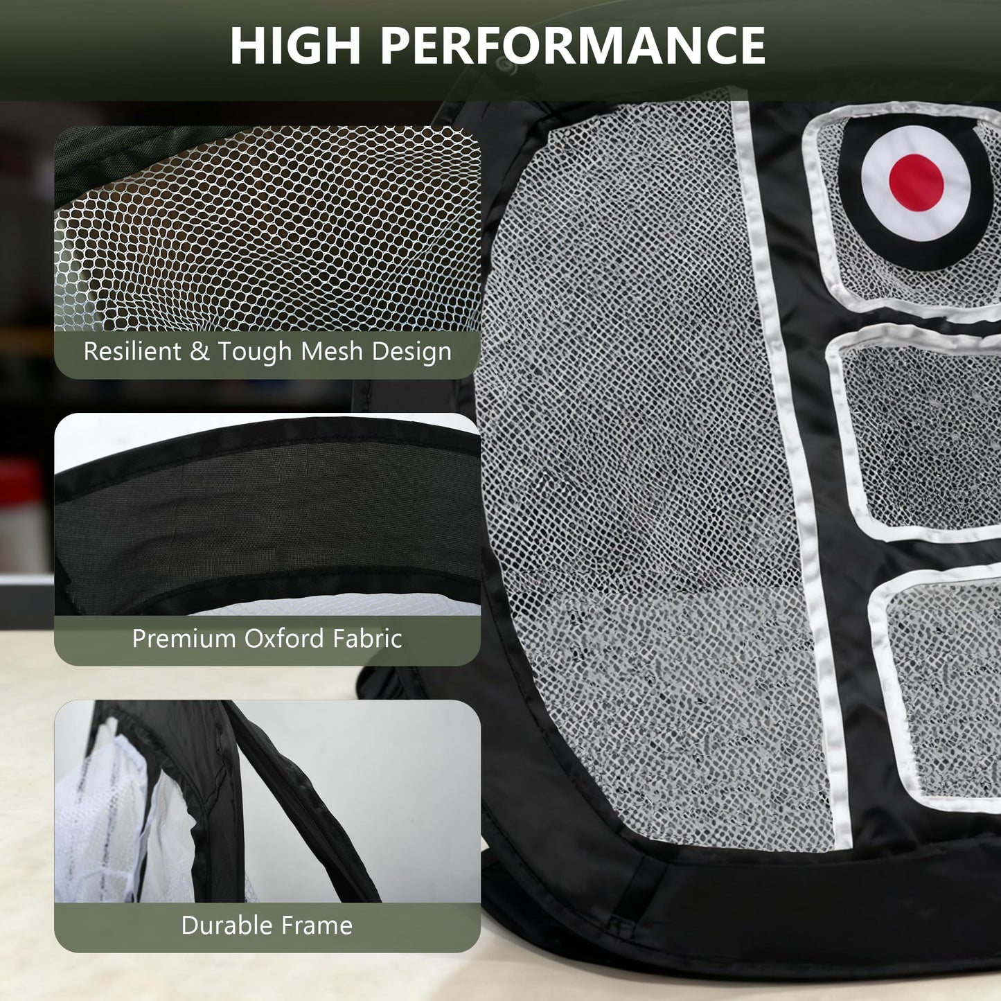 Pop-Up Golf Chipping Net Set with Mat & 8 Practice Balls- Professional Golf Chipping Practice Ideal for Indoor and Outdoor Training- - Gifts for Men, Golfers, Teenage Boys and Beginners