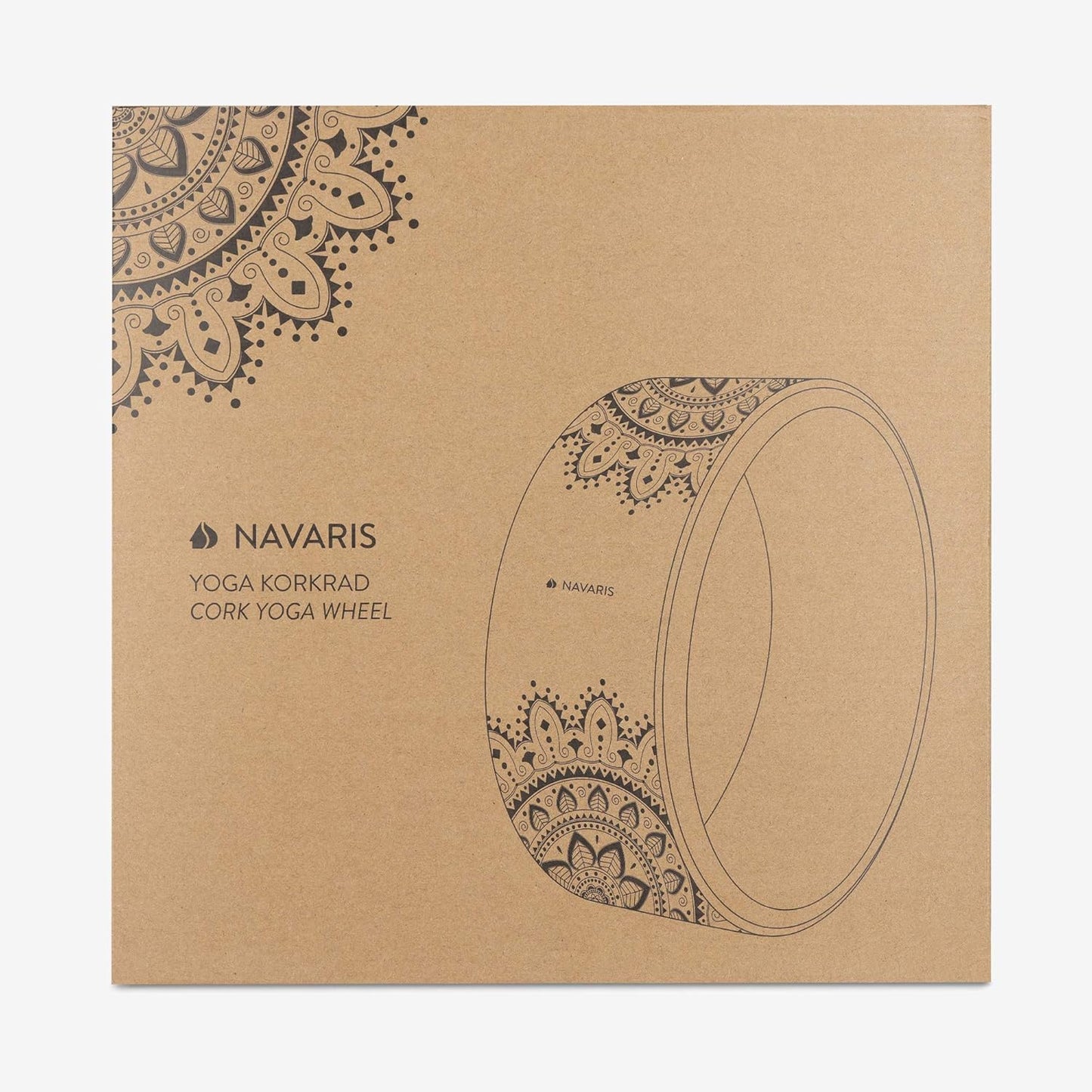Navaris Cork Yoga Wheel - Enhance Flexibility & Stretching - Ideal for Back Bends - 13" (33cm) Diameter