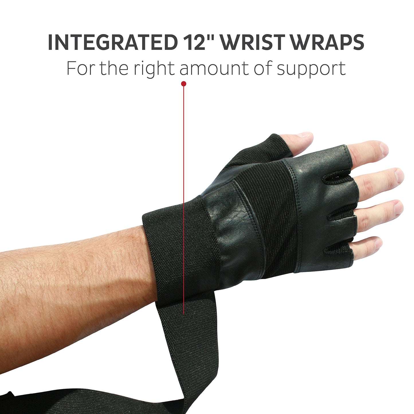 Nordic Lifting Weight Lifting Gloves with 12" Wrist Wraps Support for Gym Workout, Cross Training, Weightlifting, Fitness & Cross Training - The Best for Men & Women - Quality Gear - Large