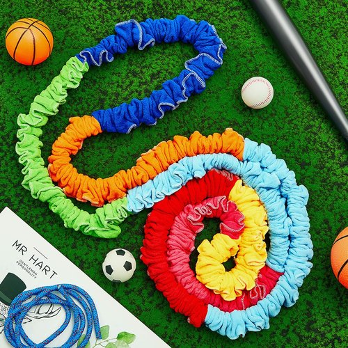 Jecery Cooperative Stretchy Band Carnival Games Elastic Fleece Tug of War Rope Sack Race Bags Legged Race Bands for Stretchy Band Music Activities Field Day Kids Adult Games(1 Pcs,16.4 ft)