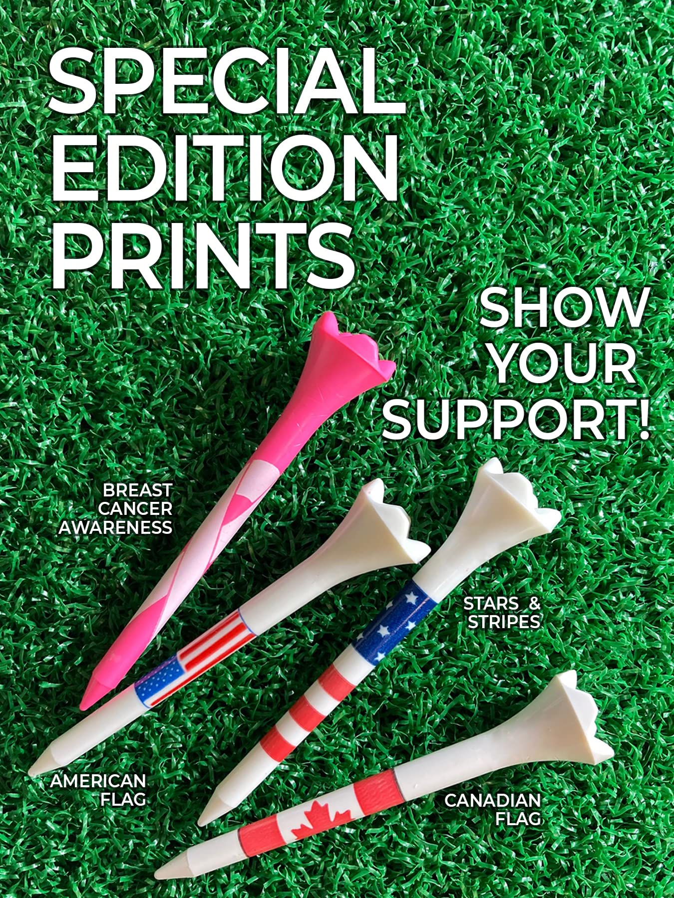 Pride Performance Breast Cancer Awareness Tees 2-3/4", 30 Count