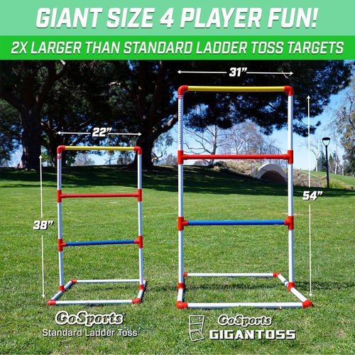 GoSports Portable Ladder Toss Game Set - Weather Resistant & Easy Setup for Family Fun | Ideal for Backyard Parties & Beach Days