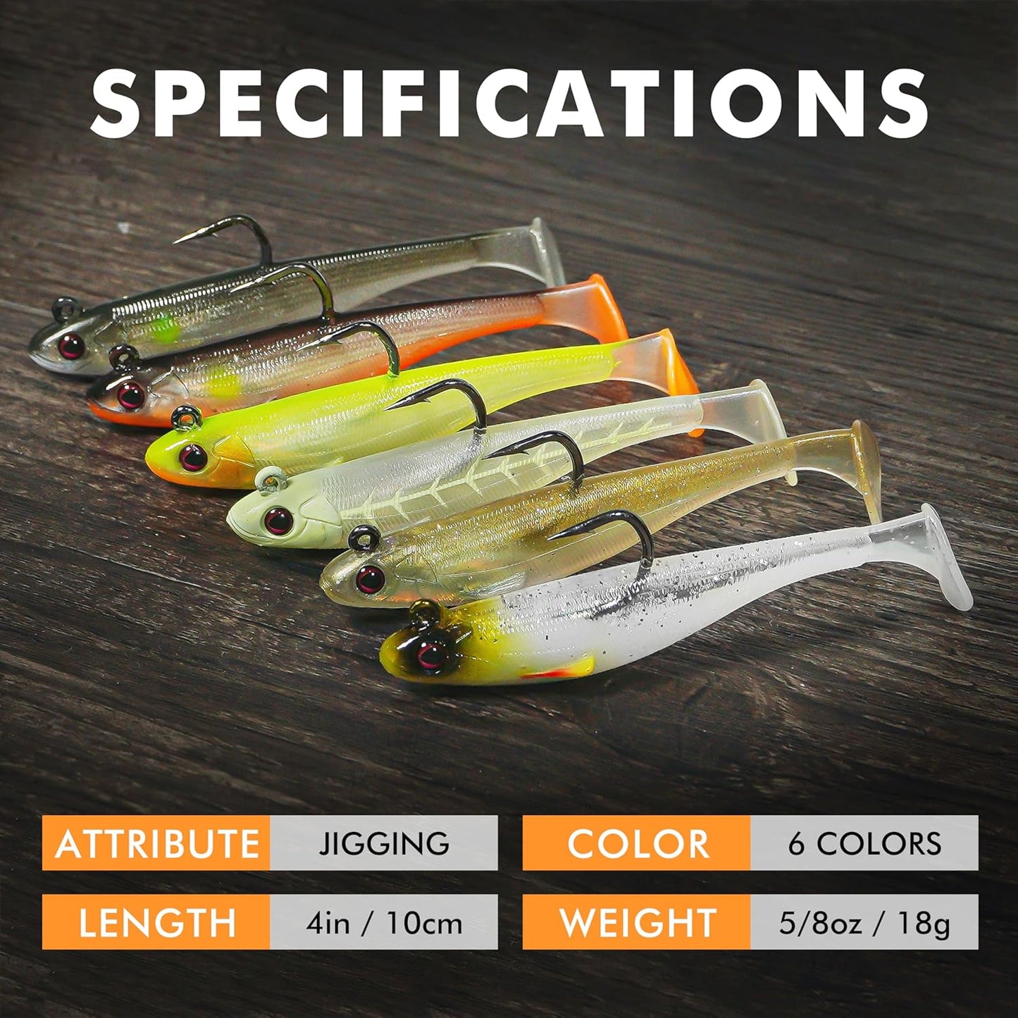 TRUSCEND Soft Fishing Lures with BKK Hooks - Trembly Sinking Paddle Tail Swimbait for Bass, Trout & More