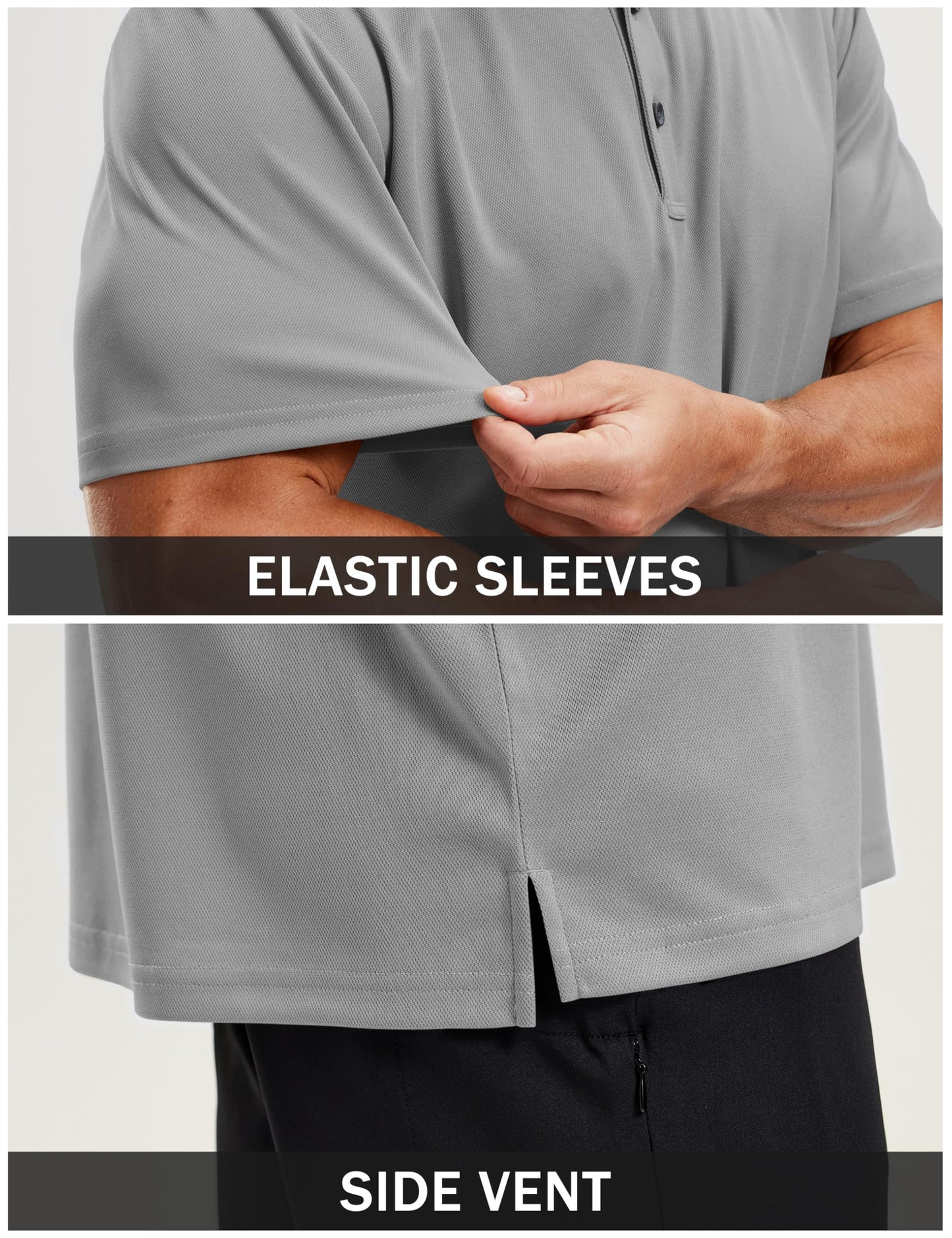 TACVASEN Dry Fit Polo Shirts for Men Short Sleeve Performance Golf Tops