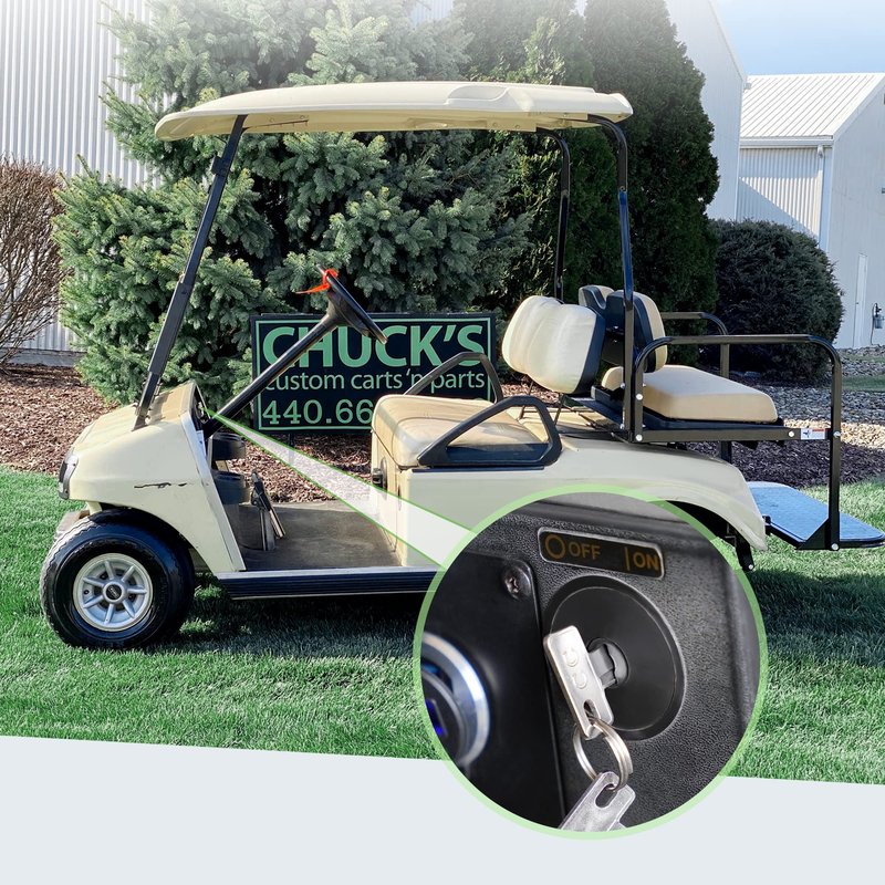10L0L 12 Volt Ignition Key Switch for Club Car DS, Limo, Turf, Carryall 1 & 2 1996-up Gas Golf Cart, OEM 101826301, 1012505