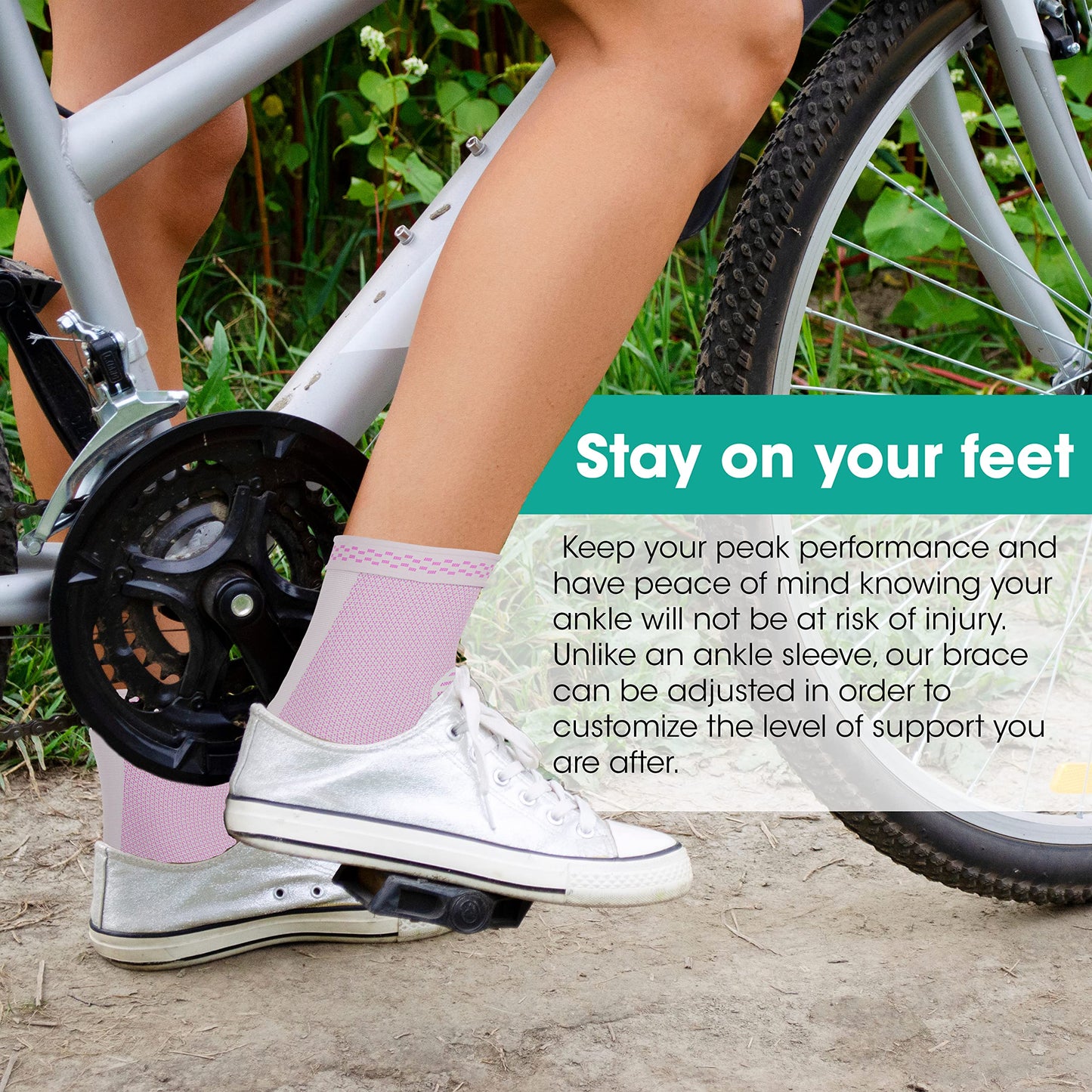 Modvel Foot & Ankle Brace Socks for Sprained Ankle Compression Sleeve - Plantar Fasciitis Relief Brace, Foot Support for Women & Men - Tendonitis & Arthritis Foot Sleeve, Stabilizing Ankle Wrap