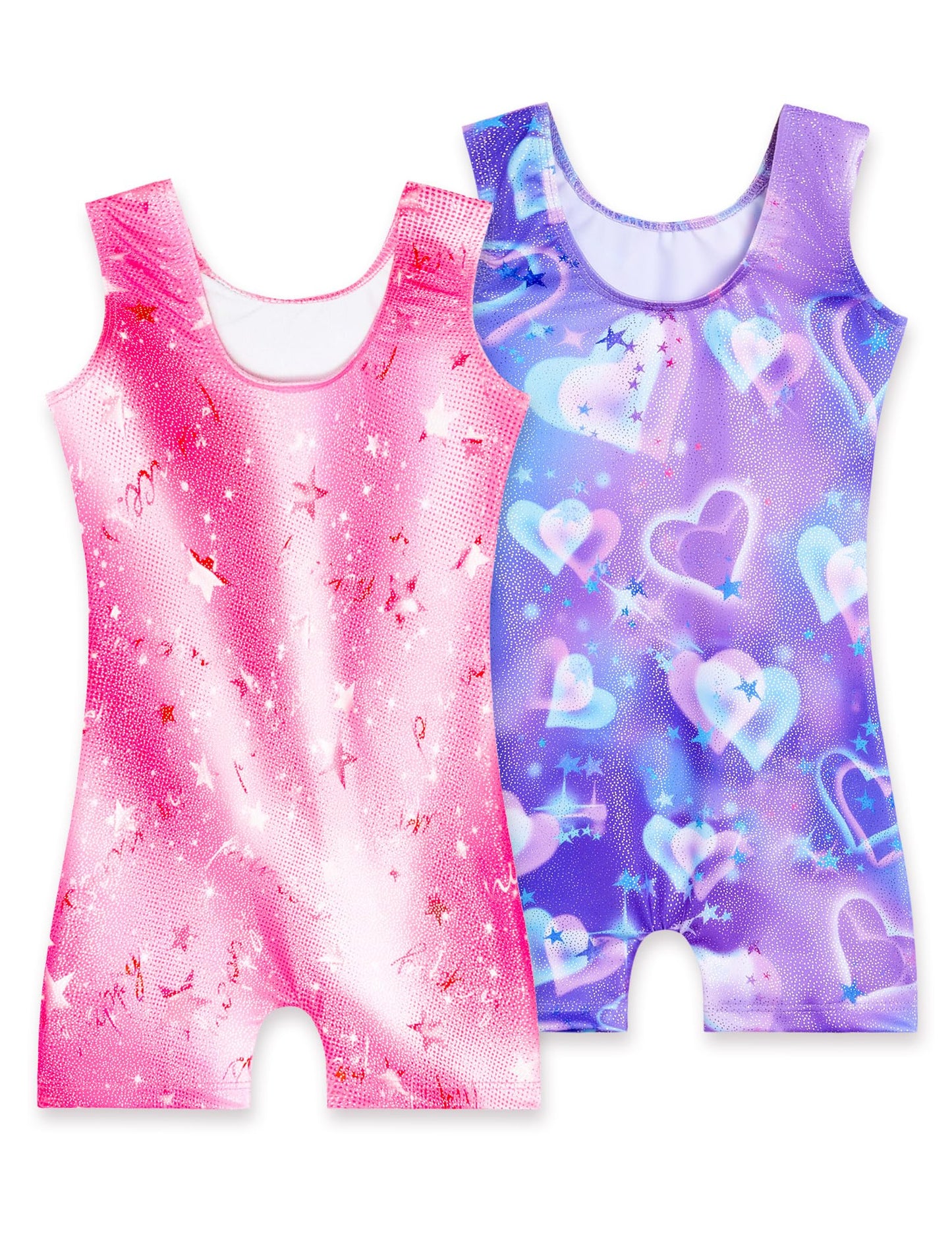 Nokecina Gymnastics Leotards for Girls 2 Pack Sleeveless Tumbling Biketard