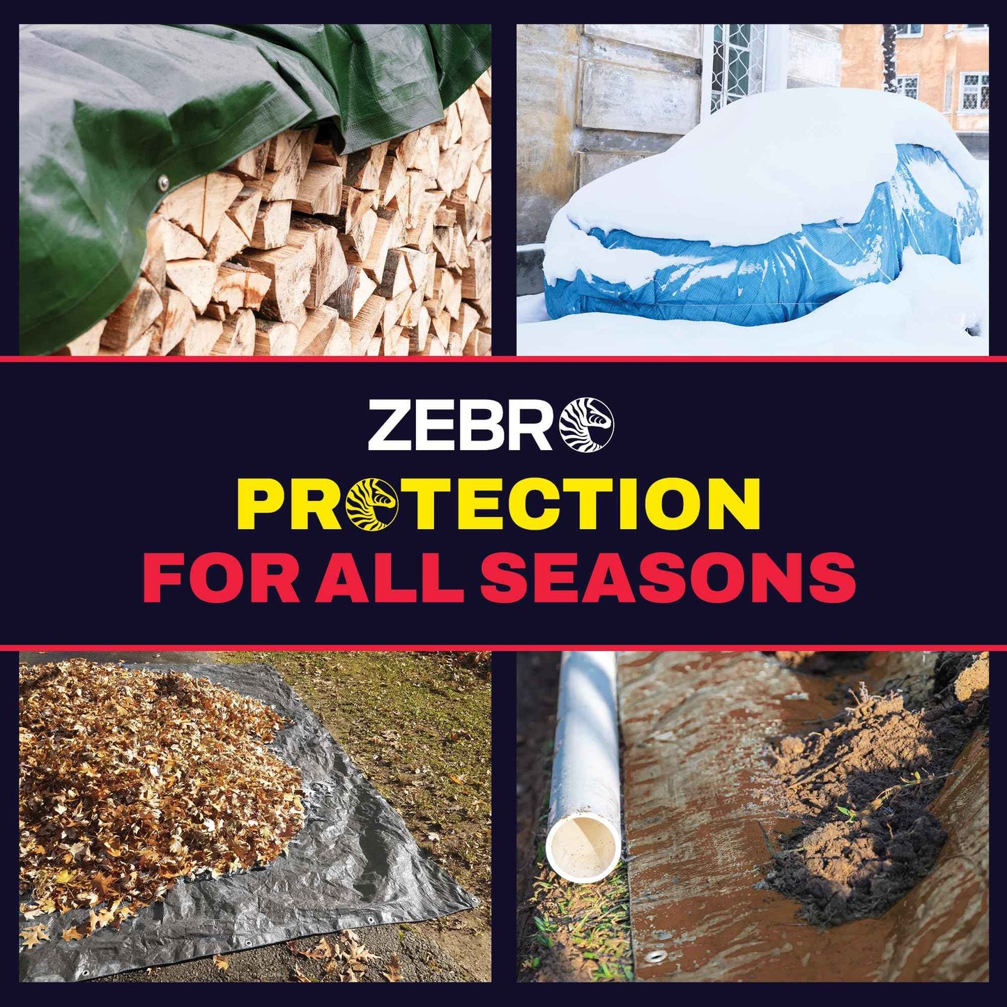 5' x 7' Green Heavy Duty Tarp with Grommets Reinforced - 16 Mil Thick - Double Sided Plastic Tarps Waterproof - Large Tarpaulin Cover for Outdoor Camping Over/Under Tent Tarp RV Roof Rain - Zebro