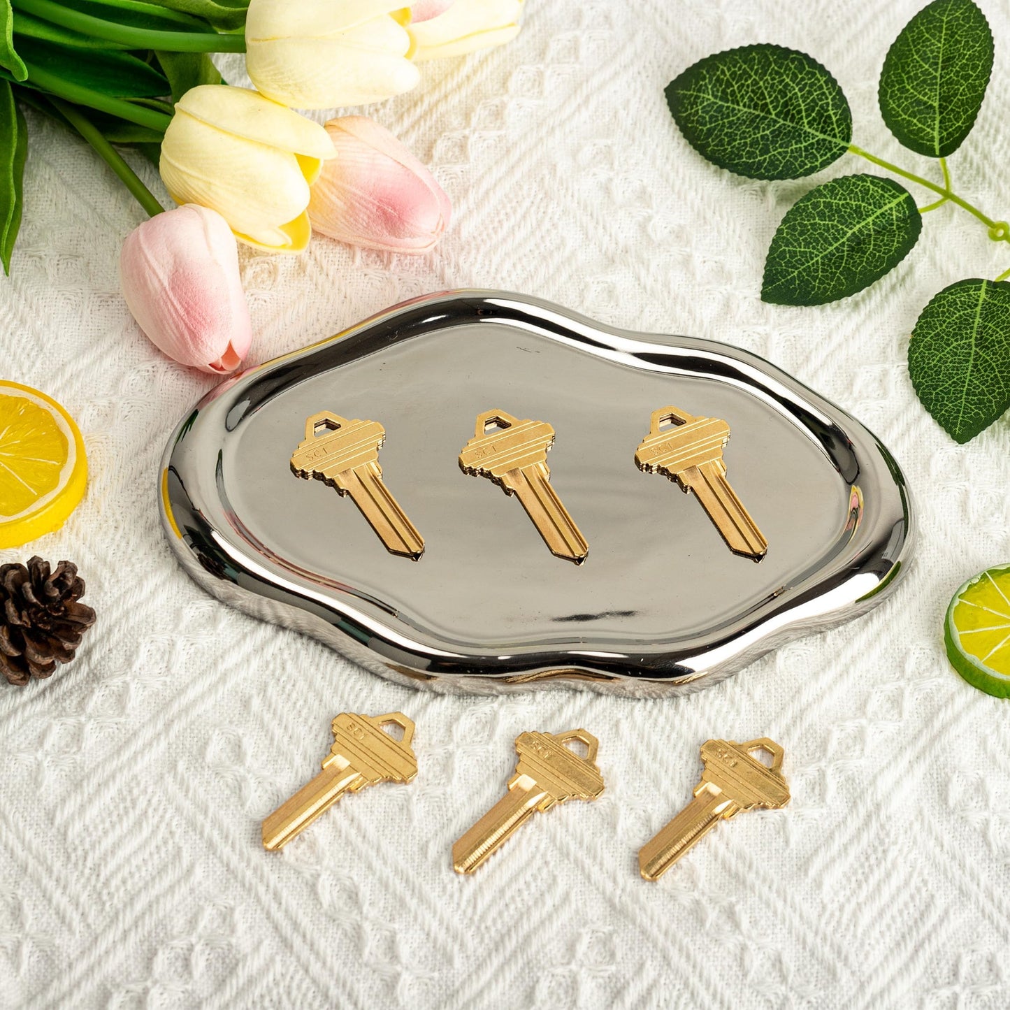 Lesnala 32pcs Uncut Blank Keys Bulk for House Door Lock Replacement Universal Kwikset Brass Finish Golden SC1