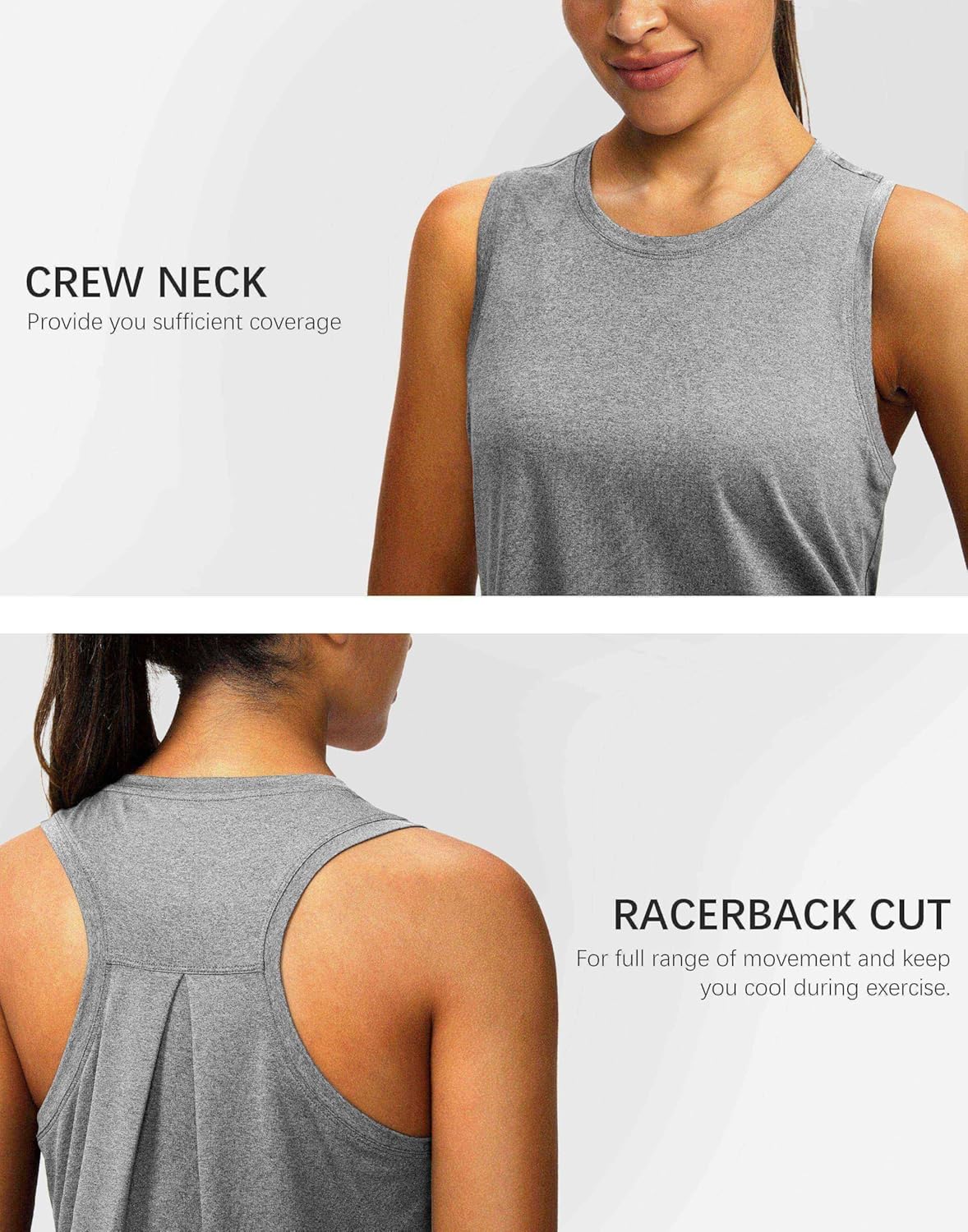 Skiennix Women's Athletic Tank Tops - Sleeveless Racerback Yoga & Running Shirts | Loose Fit