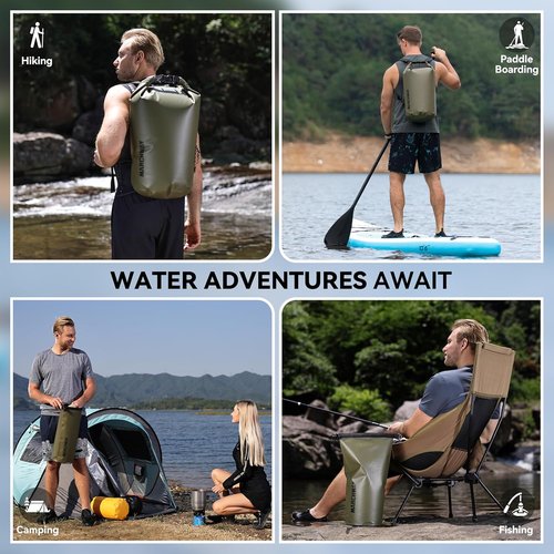 MARCHWAY Waterproof Dry Bag Backpack - Keeps Gear Dry for Kayaking, Camping & More | 5L/10L/20L/30L/40L