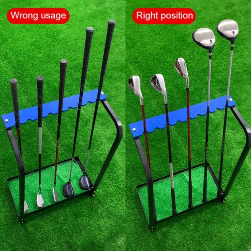 KOFULL Golf Putter Stand, Golf Club Holder, Putter Rack Display Rack Indoor Outdoor, Golf Club Racks for Garage Storage | Easy to Assemble - Holds 9 Clubs