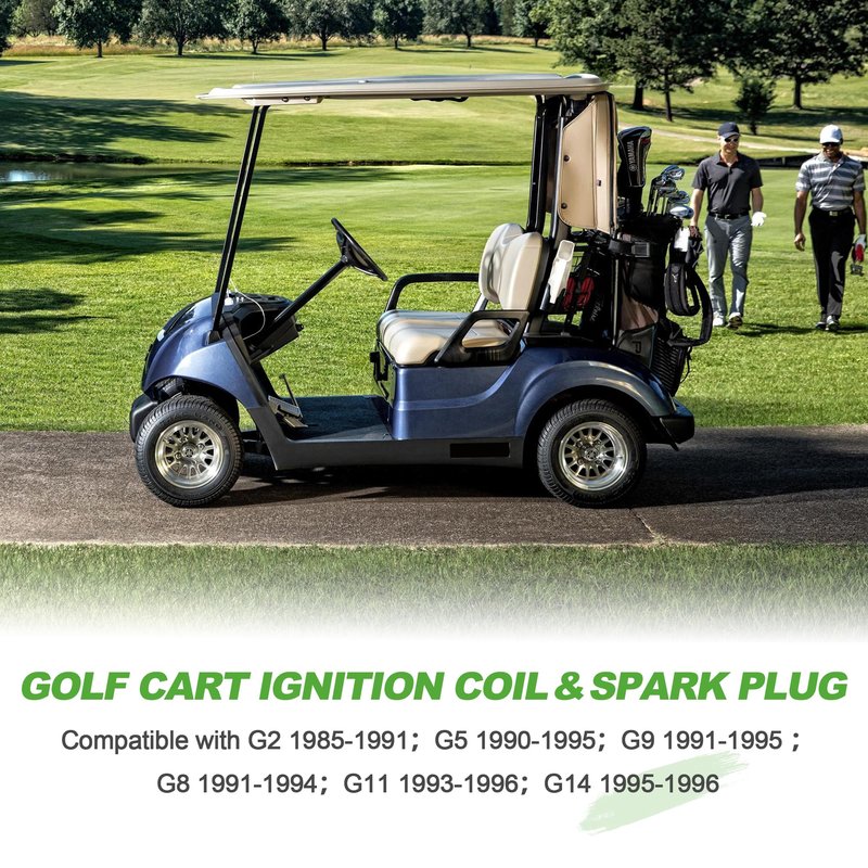 10L0L Golf Cart Ignition Coil & Spark Plug For Yamaha G2 G5 G8 G9 G11 G14 Yamaha Golf Cart Model, OEM# J38-82310-20-00