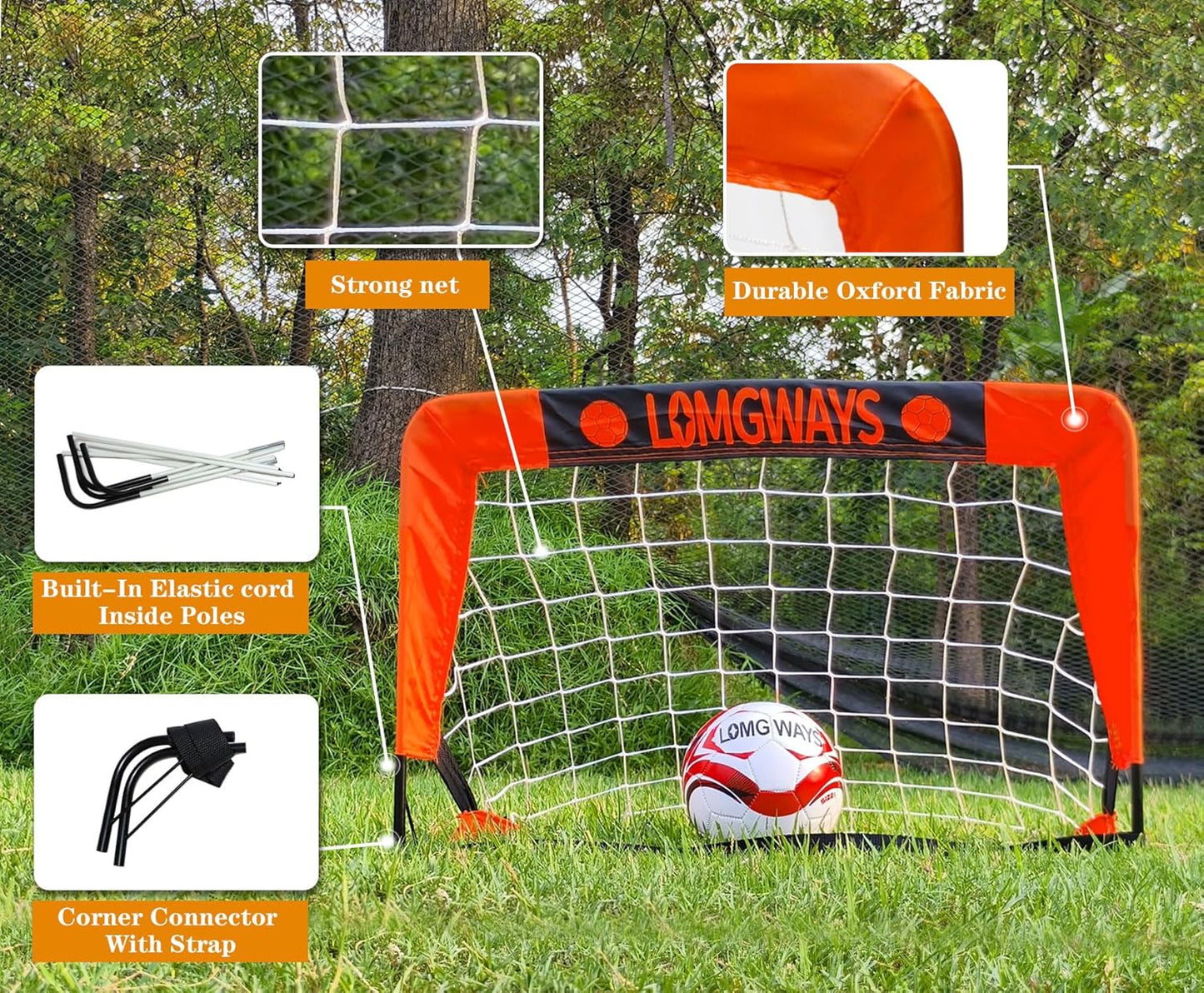 Soccer Goal by [Brand Name] - Foldable Indoor/Outdoor Frame Net for Kids & Youth | Easy Setup with Carry Bag