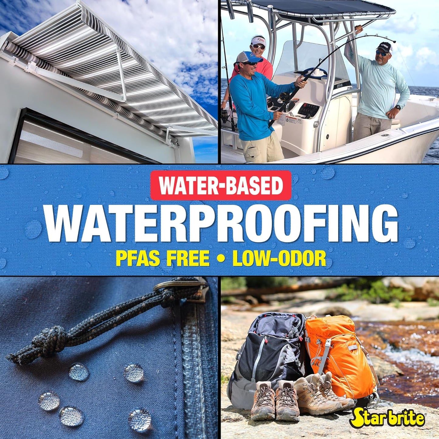 Star Brite Waterproofing Spray - Low-Odor Water-Based Formula for UV Protection & Fabric Restoration