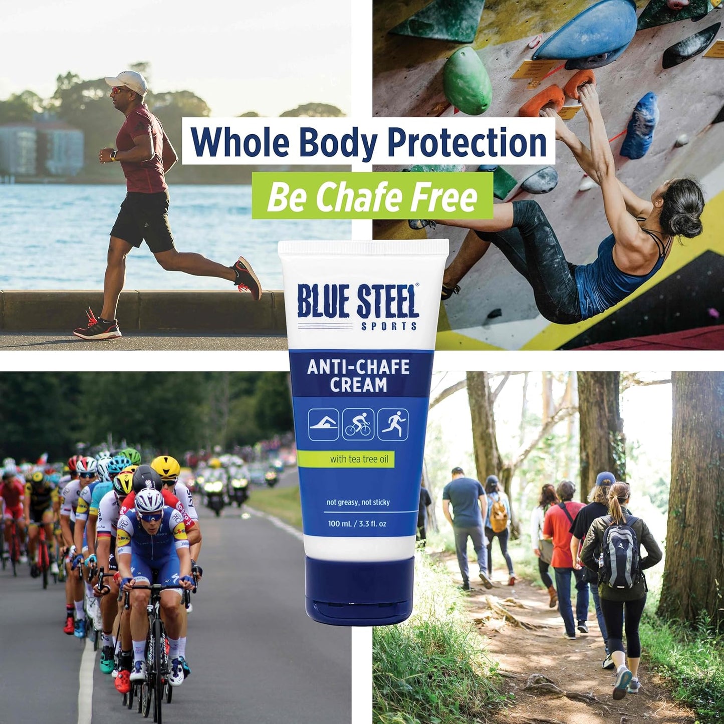 Anti Chafe Cream 100ml - Long-Lasting Protection for Running & Sports | Sweat & Water Resistant | Non-Greasy Formula for Sensitive Skin