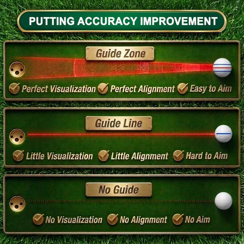 BUDDYBIRDIE Putt Liner 360 Pro Golf Ball Marker | 360 Degree Line Drawing Alignment Accessory Tool Identification Multicolor Triple Line Golf Gift Premium Quality (Red)