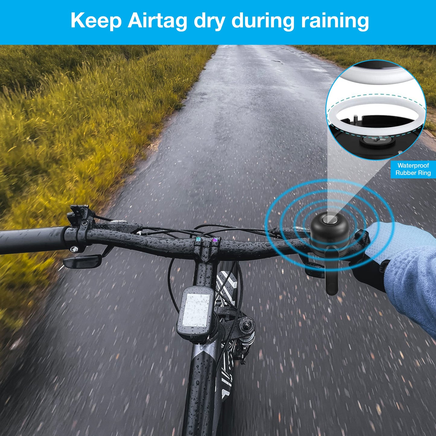 Hidden Design AirTag Bike Bell with Loud Sound and Water-Resistant Holder - Premium Quality, Lightweight, and Easy to Install - Enhance Safety and Track Your Bike with Ease!