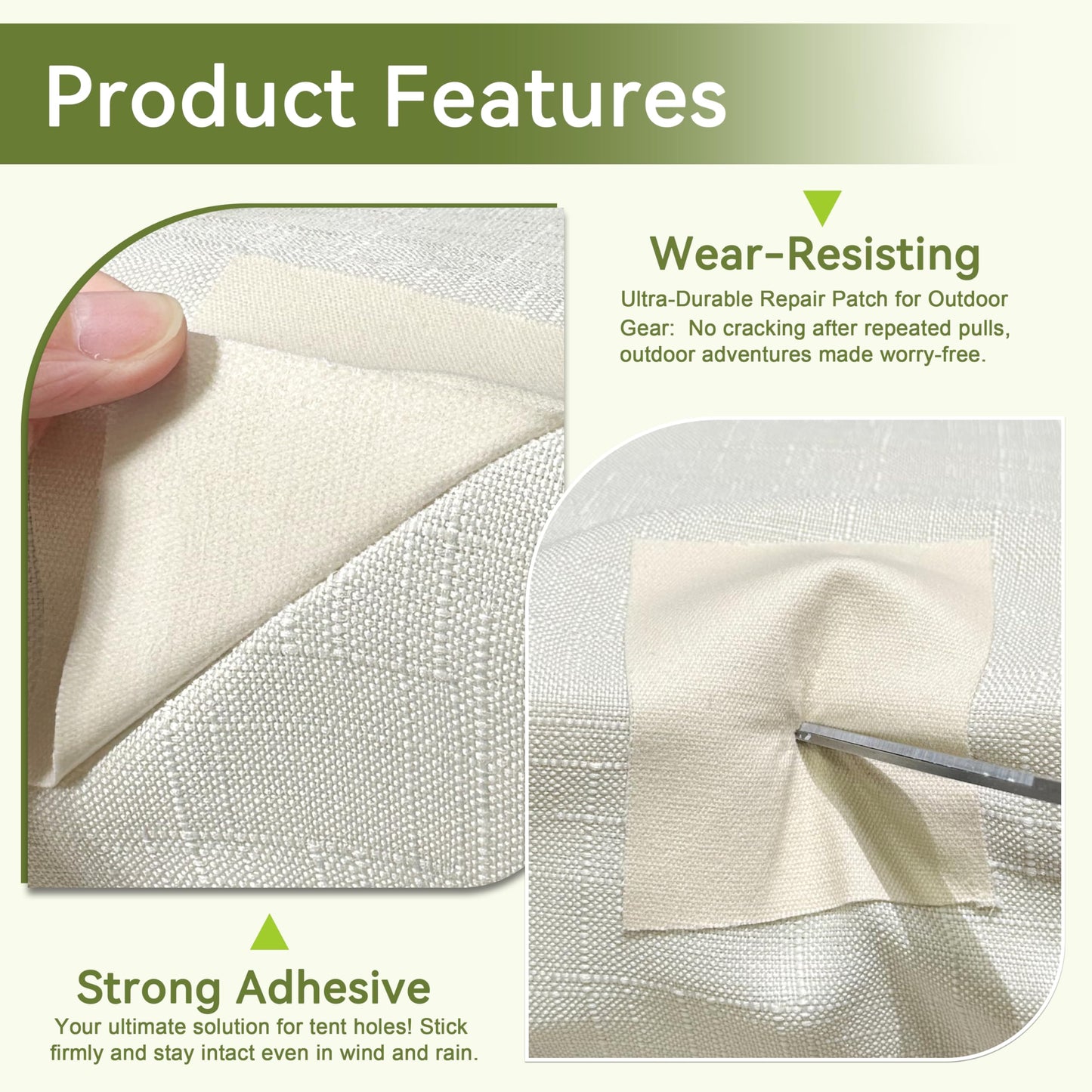 Besezx Canvas Repair Tape,Outdoor Gear Patch, 3x79 Inches,Waterproof Self-Adhesive Fabric Repair Tape for Repairing Boat Covers,Sun Shades,Sofas,Tents,Lounge Chairs,Awnings (Black)