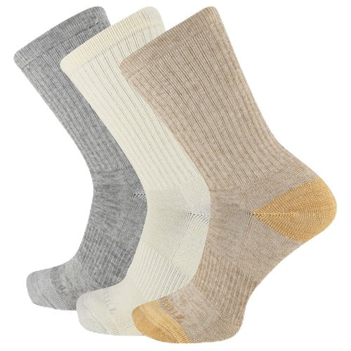 Merrell Unisex Trekker Outdoor Crew Sock 3 Pair Pack, Gray Assorted, S/M