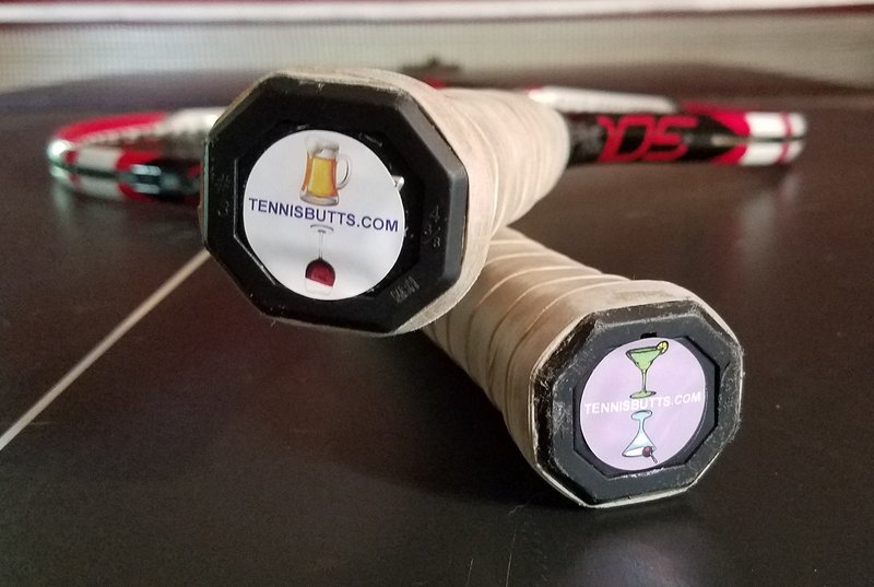 TennisButts - Fun Racket Decal that Starts Your Match Off with a Laugh! Perfect Tennis Gift (Box of Butts - Beer or Wine - White Background (6 Packs Total))