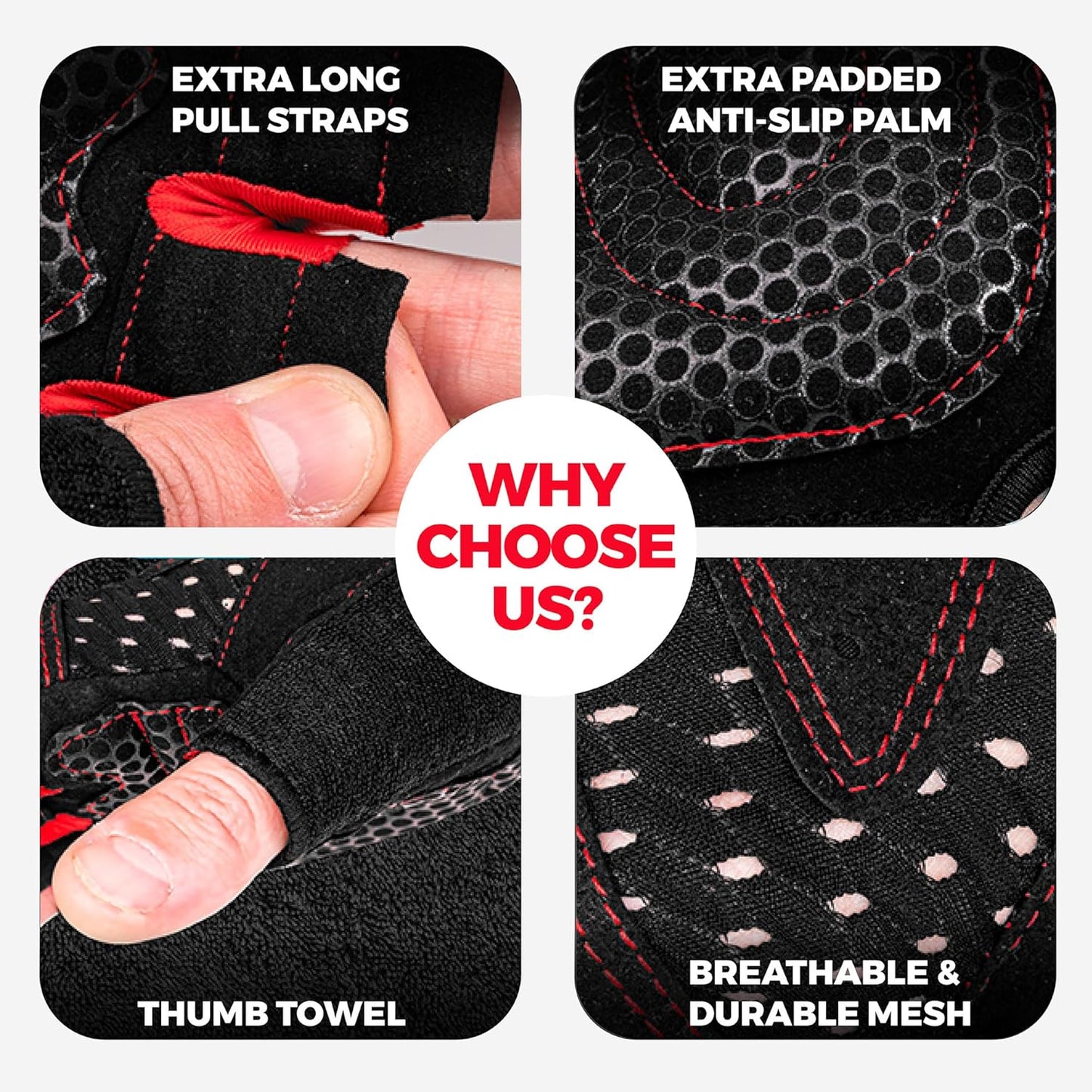 MhIL Workout Gloves for Men - Enhanced Grip Gym Gloves with Wrist Wraps for Ultimate Performance