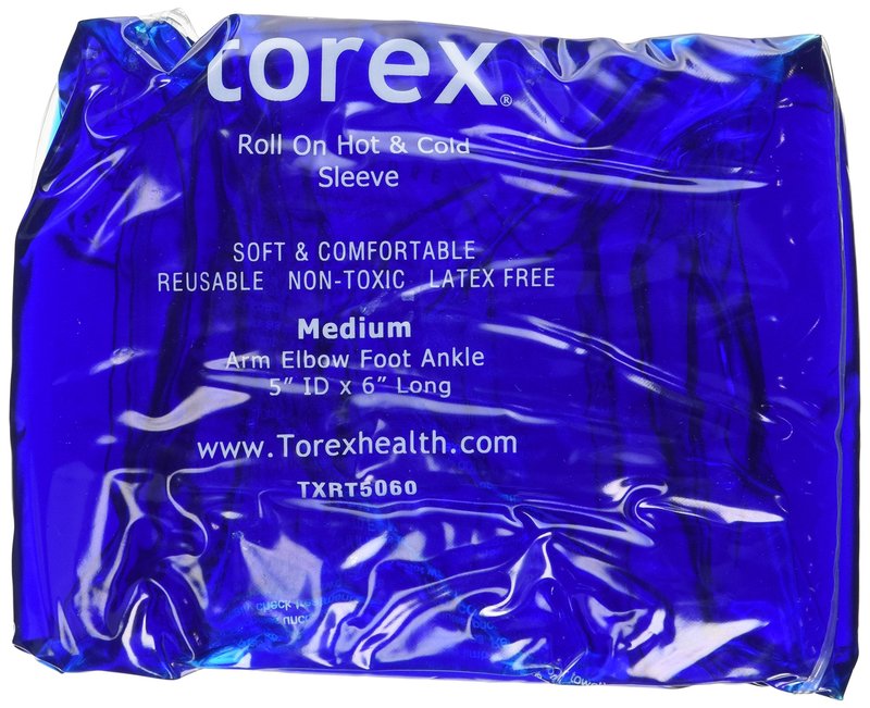 Torex Professional Hot and Cold Therapy - Roll-On Compression Sleeve (Medium) - Reusable Gel Ice Pack for Calf, Knee, and Thigh - fits 10" to 15"