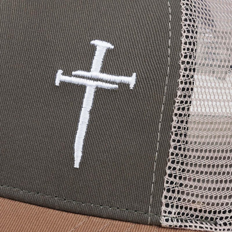 Christian Jesus Cross Hat - Faith Hats for Men Women - Religious Gifts for Thanksgiving Christmas - Cross Grey Green