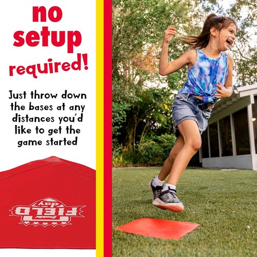 Franklin Sports Baseball Base Set - Portable Rubber Bases for Baseball & Softball - Easy Setup Red