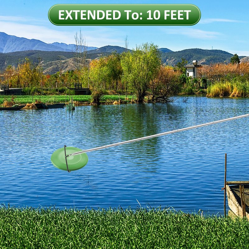 Bgzdxhxyr Disc Golf Retriever Pole, 10 Foot Extendable Pole with 3 Hooks, Disc Golf Retriever Accessories to Retrieve Discs in Water, Trees, Bushes, Rocks