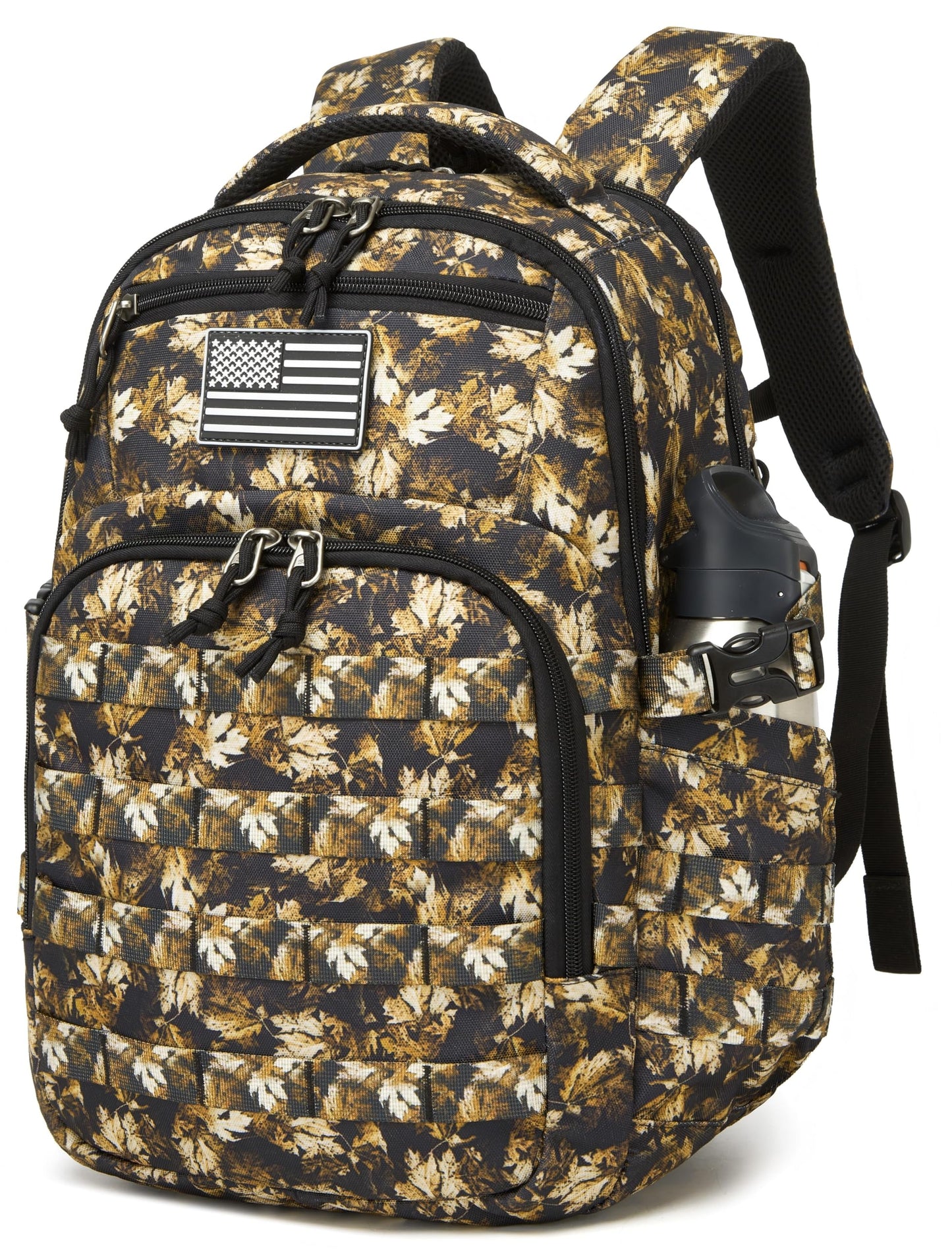 Wotony Military tactical backpack, backpack for men black small tactical assault bag (yellow maple, 18.5 inch)